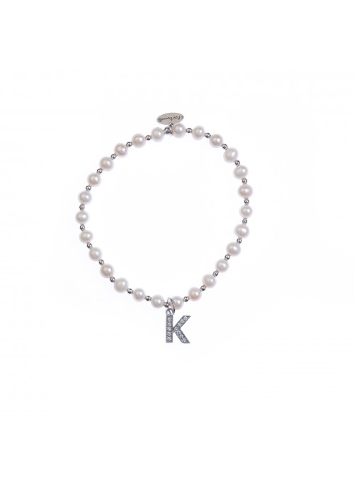 Bracciale Perle lettera K